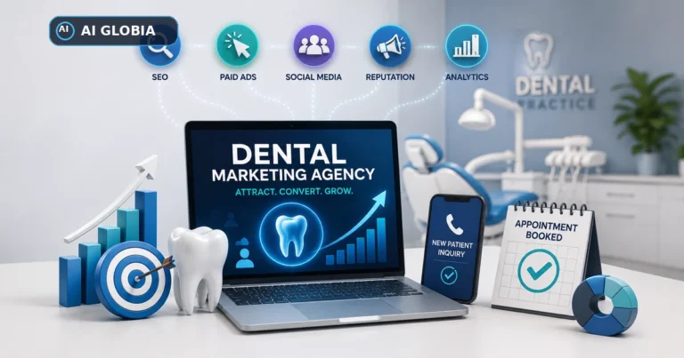 Dental marketing agency strategy connecting patient search, lead generation, booking, and dental practice growth
